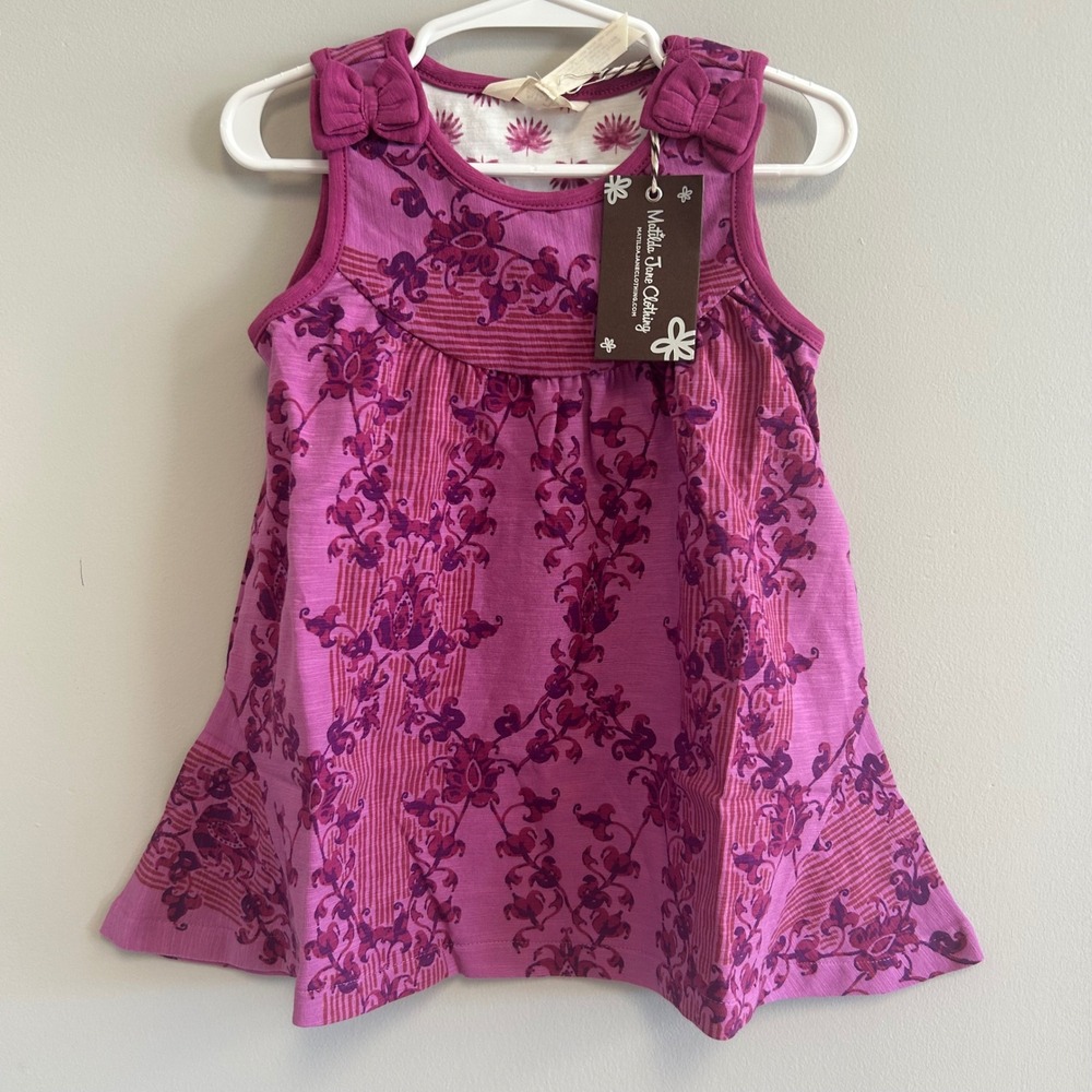 Matilda Jane Enchanted Garden Clearwater Sleeveless Knit Cotton Swing Dress Sz 2